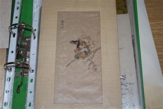 A group of assorted unframed Chinese drawings and prints